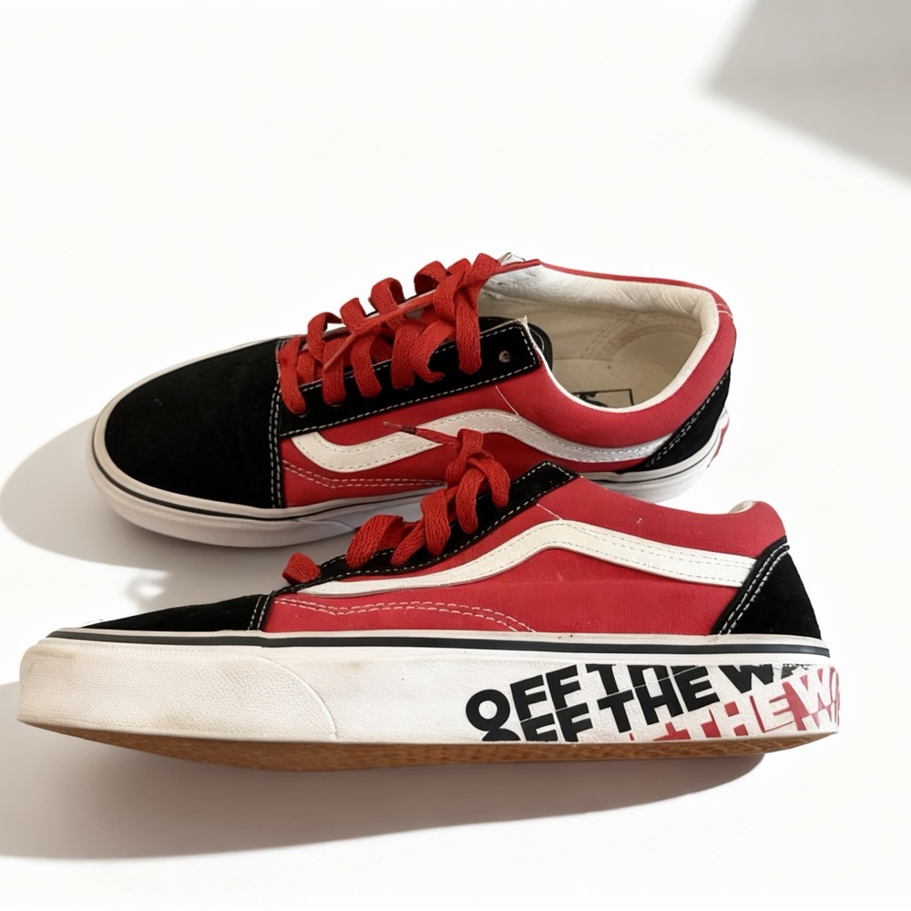 *Sold* Vans Red and Black Sneakers